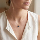 Handmade designer london topaz pendant necklace shown on model variant--Gold-fill, variant--Rose-gold-fill, variant--Sterling-silver, variant--Oxidized-sterling-silver variant--London-topaz