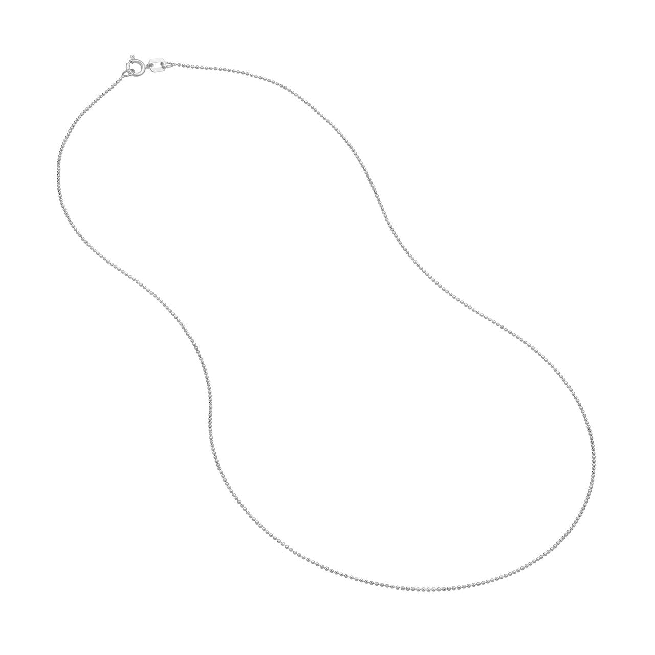 Minimal silver diamond-cut bead necklace layered variant--14K-white-gold variant--16in variant--18in variant--20in variant--Sterling-silver