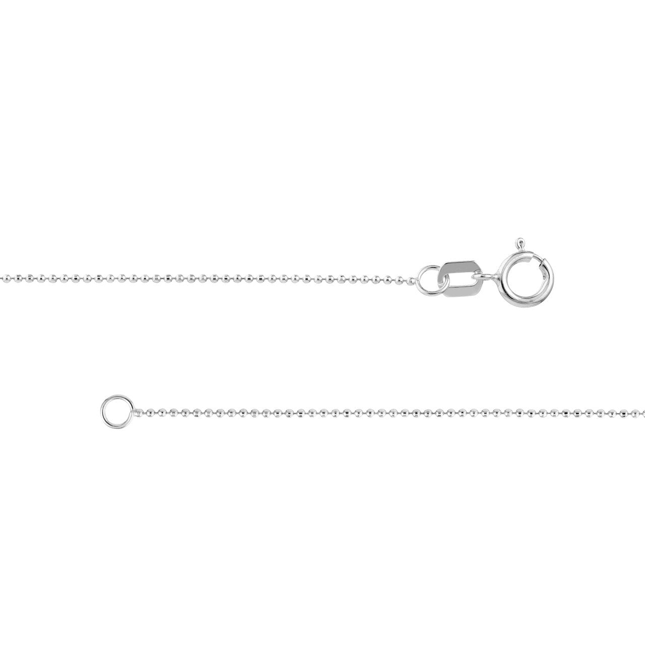 Minimal silver diamond-cut bead necklace layered variant--14K-white-gold variant--16in variant--18in variant--20in variant--Sterling-silver