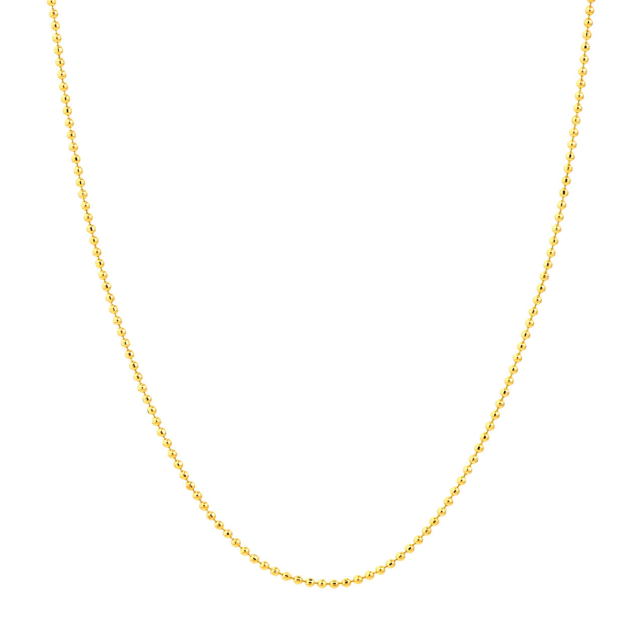 Minimal 14K gold diamond-cut bead necklace variant--14K-yellow-gold variant--16in variant--18in variant--20in