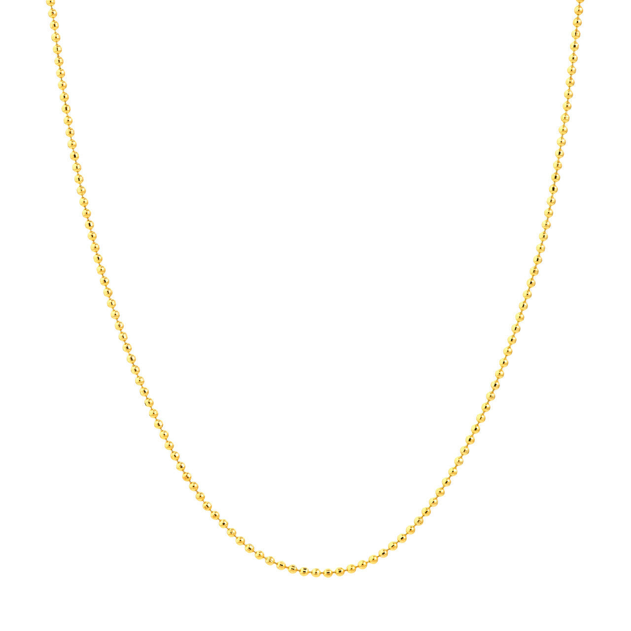 Minimal 14K gold diamond-cut bead necklace