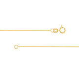 Tiny cable chain in 14K gold, front view
