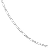 sterling silver figaro chain necklace with alternating links variant--Sterling-silver variant--16in variant--18in variant--20in variant--24in variant--7in variant--10K-white-gold variant--14K-white-gold