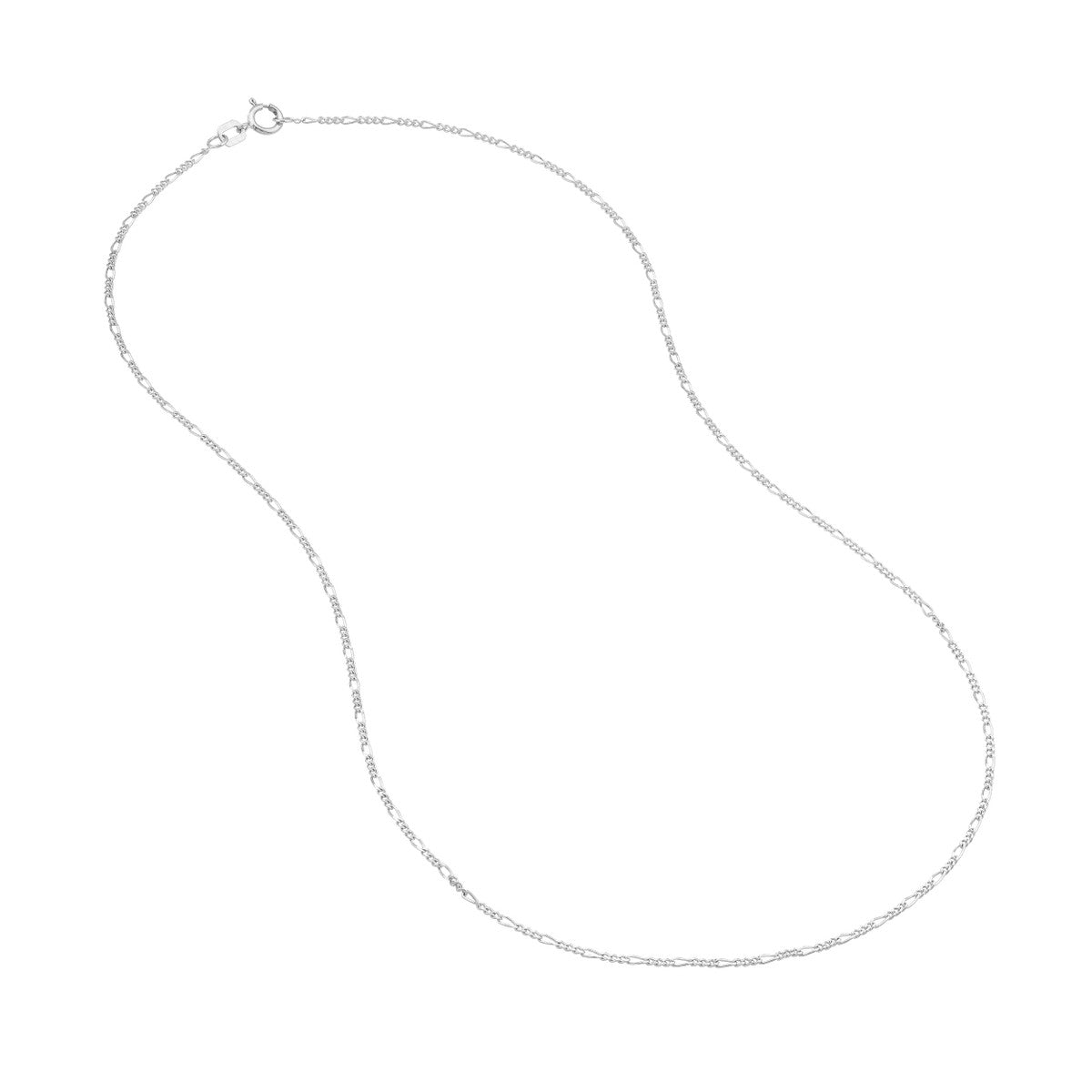 classic sterling silver figaro chain for everyday wear variant--Sterling-silver variant--16in variant--18in variant--20in variant--24in variant--7in variant--10K-white-gold variant--14K-white-gold