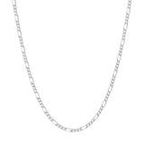 lightweight sterling silver figaro chain necklace variant--Sterling-silver variant--16in variant--18in variant--20in variant--24in variant--7in variant--10K-white-gold variant--14K-white-gold