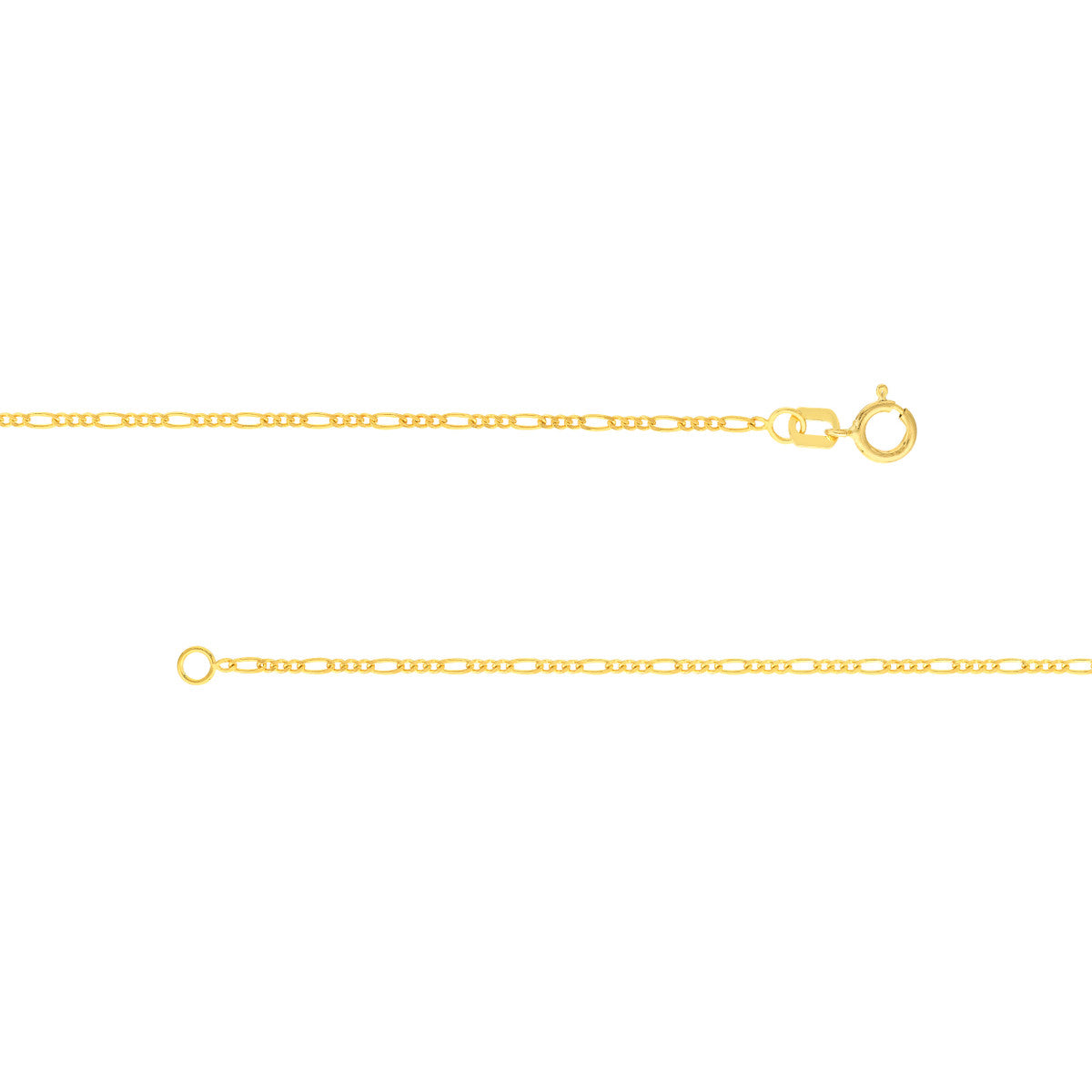 classic figaro chain in solid gold close upof spring ring