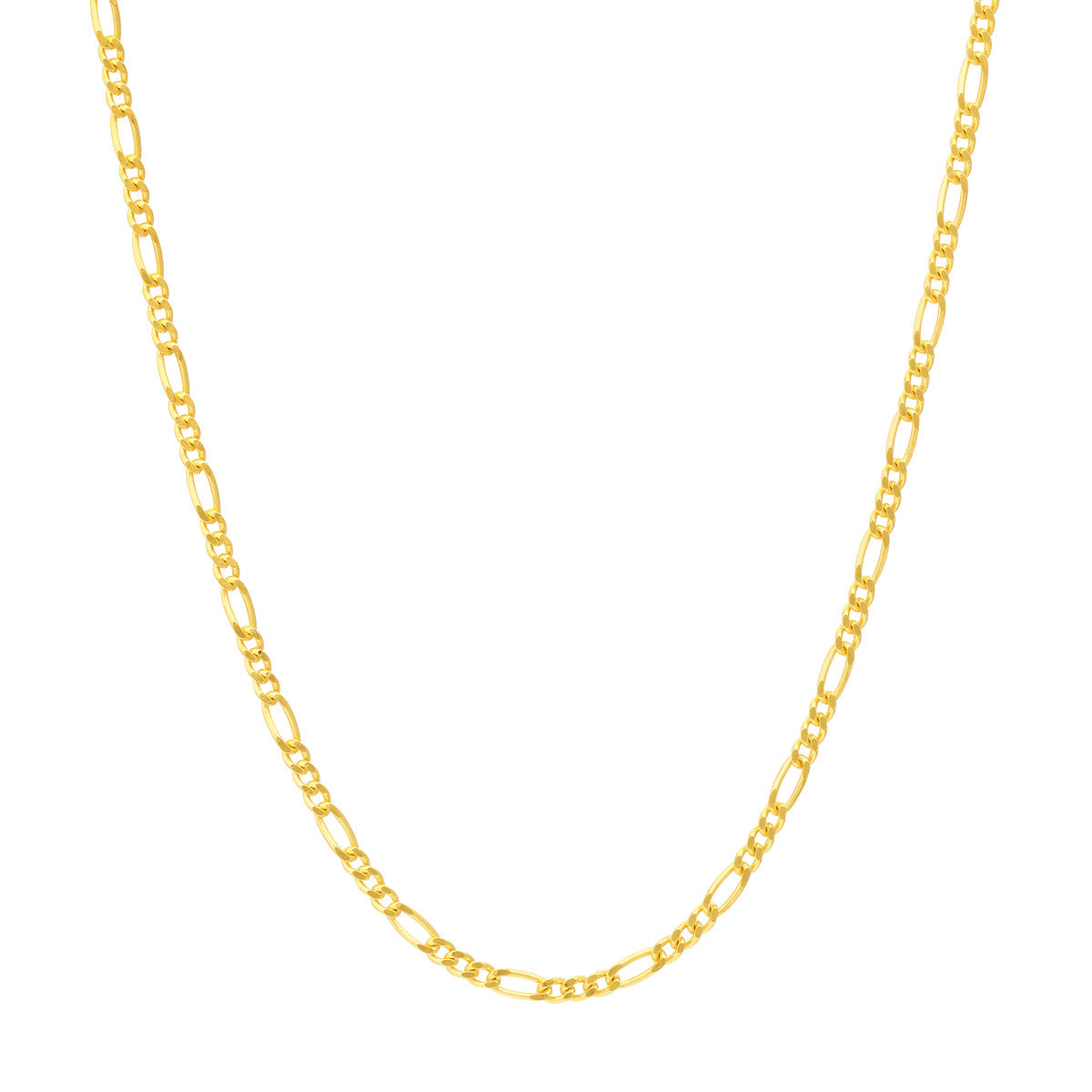 detail of solid gold figaro chain link pattern variant--Gold-fill variant--16in variant--18in variant--20in variant--24in variant--7in variant--10K-yellow-gold variant--14K-yellow-gold