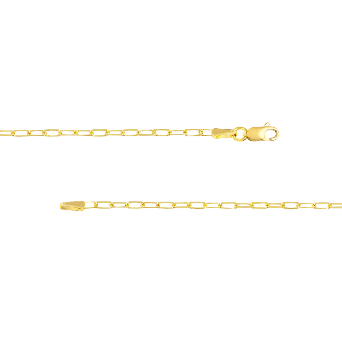 minimalist paper clip chain gold close up