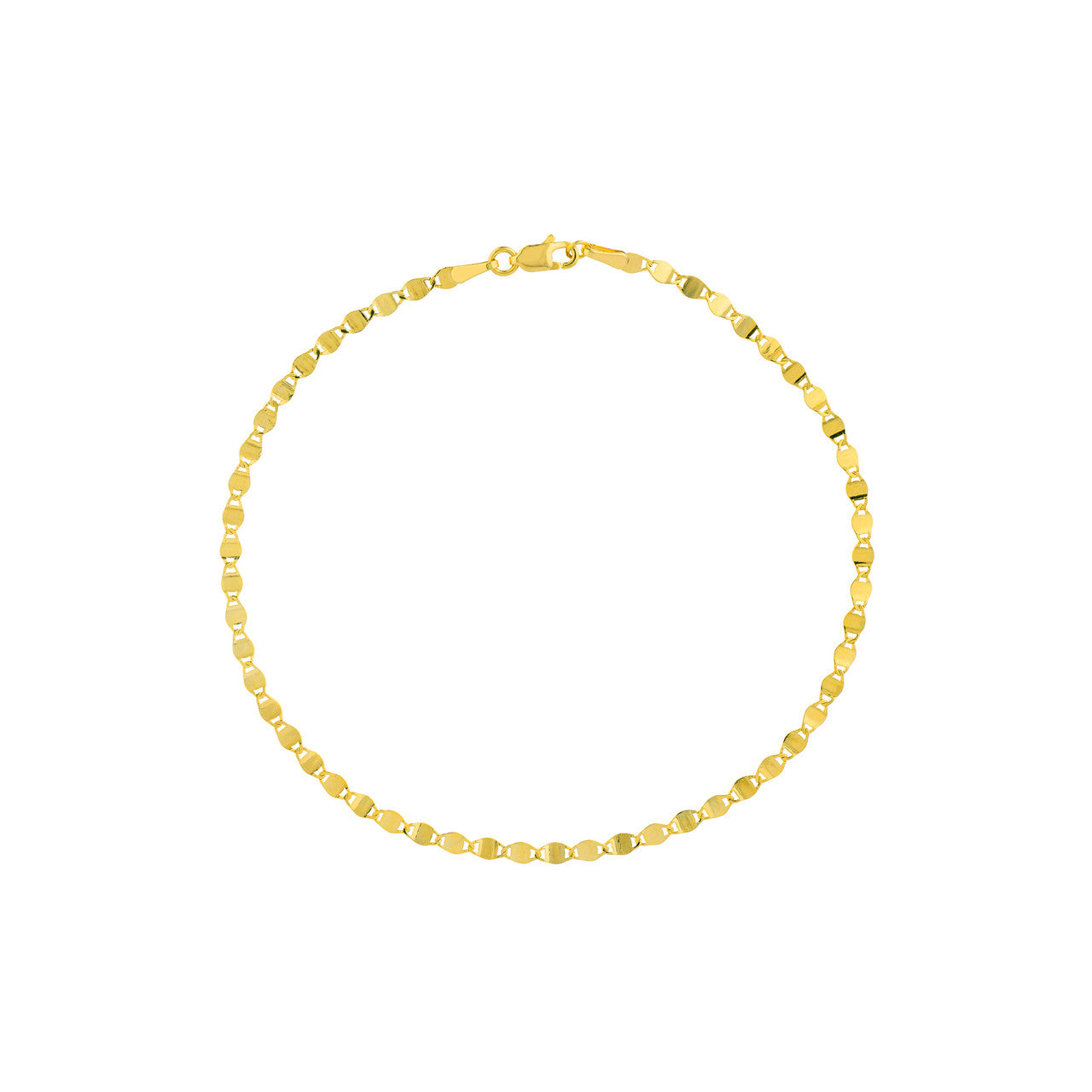 Mirror chain, product view on white background.5in.25in.5in.25in variant--14K-yellow-gold variant--7.5in variant--10K-yellow-gold variant--7.25in