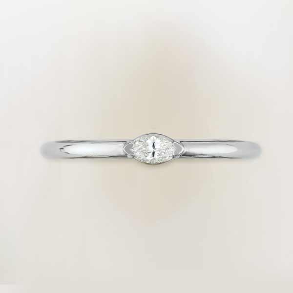 Marquise diamond stackable band in 14k white gold