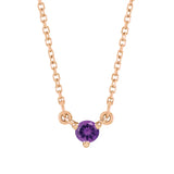 14K rose gold-Amethyst-Solitaire-Necklace-Lovely-Birthstone-Necklace variant--Amethyst variant--14K-rose-gold