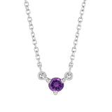14K white gold-Amethyst-Solitaire-Necklace-Lovely-Birthstone-Necklace variant--Amethyst variant--14K-white-gold