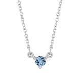 14K white gold Aquamarine Solitaire Necklace variant--Aquamarine variant--14K-white-gold