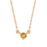 14K rose gold-Citrine-Solitaire-Necklace-Lovely-Birthstone-Necklace variant--Citrine variant--14K-rose-gold