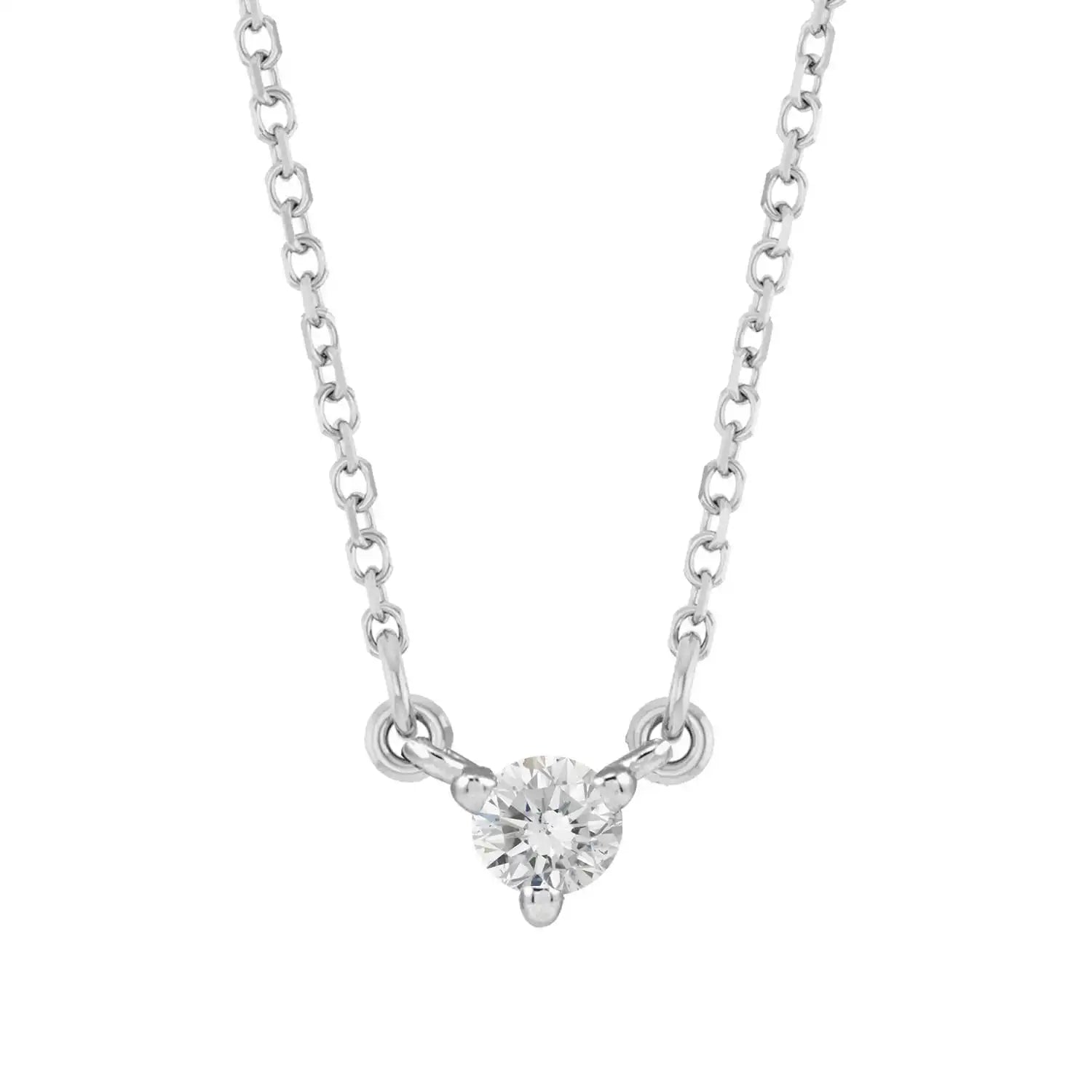 Sterling silver Diamond-Solitaire-Necklace-Lovely-Birthstone-Necklace variant--Diamond variant--Sterling-silver