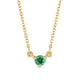 Mini birthstone necklace gift for mom in 14K yellow gold. variant--Emerald variant--14K-yellow-gold