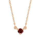 Ethical birthstone gift necklace handcrafted in the USA variant--Garnet variant--14K-rose-gold