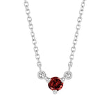 Ethical birthstone gift necklace handcrafted in the USA variant--Garnet variant--Sterling-silver