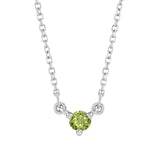 14K white gold-Peridot-Solitaire-Necklace-Lovely-Birthstone-Necklace variant--Peridot variant--14K-white-gold