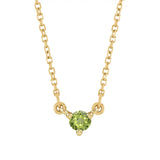14K yellow gold-Peridot-Solitaire-Necklace-Lovely-Birthstone-Necklace variant--Peridot variant--14K-yellow-gold