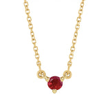 Mini ruby solitaire necklace 14K yellow gold variant--14K-yellow-gold, variant--Ruby