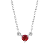 Sterling silver 3mm ruby solitaire necklace variant--Sterling-silver