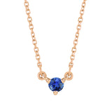 14K rose gold-Sapphire-Solitaire-Necklace-Lovely-Birthstone-Necklace variant--Sapphire variant--14K-rose-gold