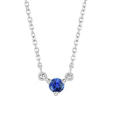 Sterling silver Sapphire-Solitaire-Necklace-Lovely-Birthstone-Necklace variant--Sapphire variant--Sterling-silver