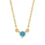 14K yellow gold-Zircon-Solitaire-Necklace-Lovely-Birthstone-Necklace variant--Zircon variant--14K-yellow-gold