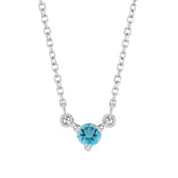 Sterling silver Zircon-Solitaire-Necklace-Lovely-Birthstone-Necklace variant--Zircon variant--Sterling-silver