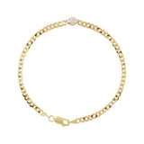 Natural Diamond link bracelet in solid gold with 5mm ethically sourced stone variant--Diamond-Nat