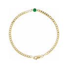 Natural Emerald link bracelet in solid gold with 5mm ethically sourced stone