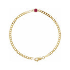Natural Ruby link bracelet in solid gold with 5mm ethically sourced stone