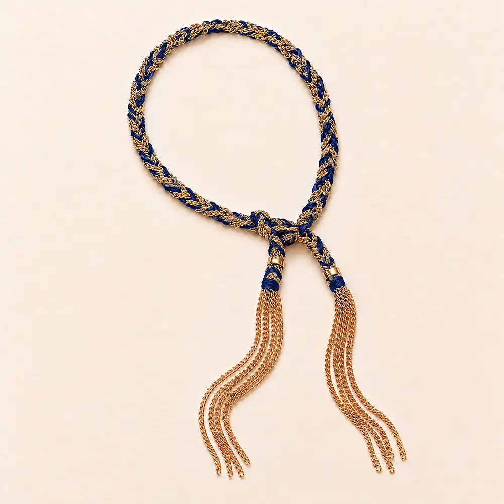 navy and gold braid bracelet.