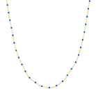 Necklace (18 in) Blue Enamel Bead Chain Necklace Fun Beaded Colorful Chain