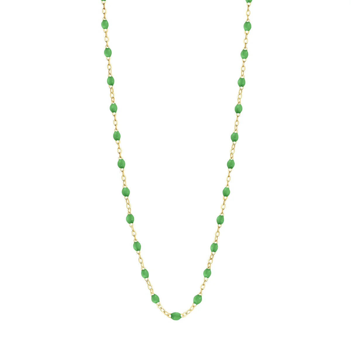 Necklace (18 in) Green Enamel Bead Chain Necklace Fun Beaded Colorful Chain(18-in)(18in) variant--Green variant--Gold-fill variant--Necklace-(18in) variant--14K-yellow-gold
