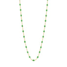 Necklace (18 in) Green Enamel Bead Chain Necklace Fun Beaded Colorful Chain