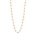 Necklace (18 in) Orange Enamel Bead Chain Necklace Fun Beaded Colorful Chain