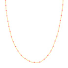 Necklace (18 in) Pink Enamel Bead Chain Necklace Fun Beaded Colorful Chain