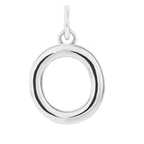 Modern initial charm letter O in 14K white gold variant--O variant--Sterling-silver variant--14K-white-gold