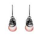 Oxidized sterling silver Pink Topaz earrings, Oxidized sterling silver Pink Topaz gemstone earrings, Oxidized sterling silver Pink Topaz birthstone earrings
