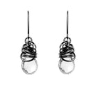 Handmade White Topaz dangle earrings in Oxidized sterling silver for perfect birthstone gift