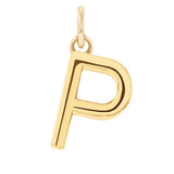 Modern initial charm letter P in 14K yellow gold variant--P variant--14K-yellow-gold