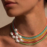 Gold Beaded Pearl Choker