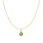 Peridot birthstone necklace, crafted in 14K gold with a vivid birthstone centerpiece variant--14K-yellow-gold variant--Peridot