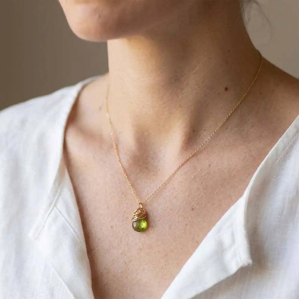 Trista' - Peridot Necklace - erin gallagher variant--Gold-fill variant--Sterling-silver variant--Peridot