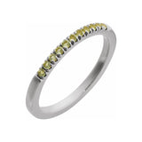Delicate 14K white gold birthstone ring showcasing a sparkling peridot accent. variant--14K-white-gold