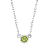 Bezel-set peridot birthstone necklace in 14K yellow gold, product view variant--14K-yellow-gold variant--Peridot