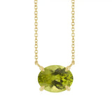 East West Oval 14K yellow gold Necklace in Peridot variant--14K-yellow-gold variant--Peridot