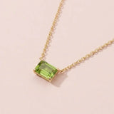 Emerald-cut peridot necklace in 14K yellow gold variant-14K-yellow-gold variant-14K-white-gold variant-14K-rose-gold variant-Sterling-silver